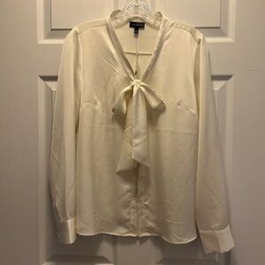 The Limited Cream Tie-Neck Blouse - Size Small NWT
